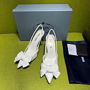 Prada White Mesh Bow Slingback Pumps 100mm - 4