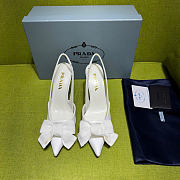 Prada White Mesh Bow Slingback Pumps 100mm - 5