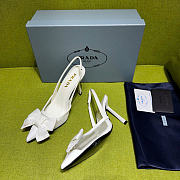 Prada White Mesh Bow Slingback Pumps 100mm - 6