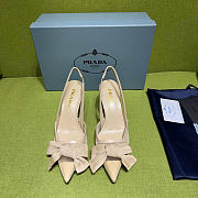 Prada Beige Mesh Bow Slingback Pumps 75mm - 1