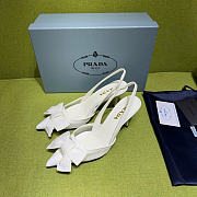 Prada White Mesh Bow Slingback Pumps 75mm - 4