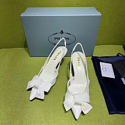 Prada White Mesh Bow Slingback Pumps 75mm - 3