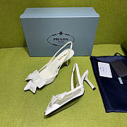 Prada White Mesh Bow Slingback Pumps 75mm - 2