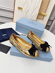 Prada Platinum Mordore Nappa Leather Ballerinas With Bow 1F322O - 6