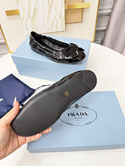 Prada Black Patent Leather Ballerinas With Bow 1F322O - 6