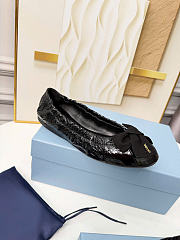 Prada Black Patent Leather Ballerinas With Bow 1F322O - 5