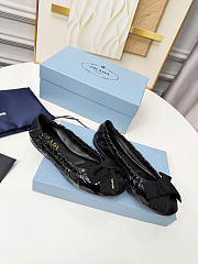 Prada Black Patent Leather Ballerinas With Bow 1F322O - 3