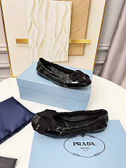 Prada Black Patent Leather Ballerinas With Bow 1F322O - 2