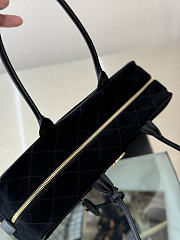 Chanel Large Bowling Bag Suede & Gold-Tone Metal Black - 35.5x19x12.5cm - 6