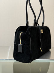 Chanel Large Bowling Bag Suede & Gold-Tone Metal Black - 35.5x19x12.5cm - 5