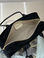 Chanel Large Bowling Bag Suede & Gold-Tone Metal Black - 35.5x19x12.5cm - 3