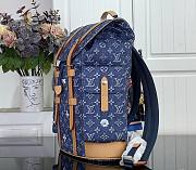 LV Christopher MM Monogram Flowers Denim Blue M27554 - 44x38x12.5cm - 4