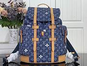 LV Christopher MM Monogram Flowers Denim Blue M27554 - 44x38x12.5cm - 3