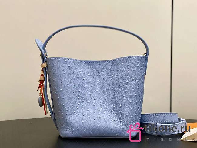 LV All In BB Ostrich Leather Blue - 16x18x12cm - 1