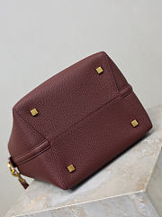 YSL Le 37 Supple In Grained Leather In Burgundy - 25x20x16cm - 3