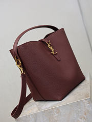YSL Le 37 Supple In Grained Leather In Burgundy - 25x20x16cm - 2