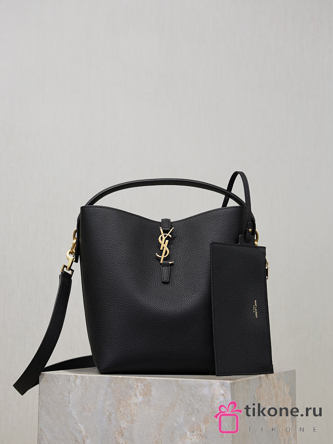 YSL Le 37 Supple In Grained Leather In Black - 25x20x16cm - 1