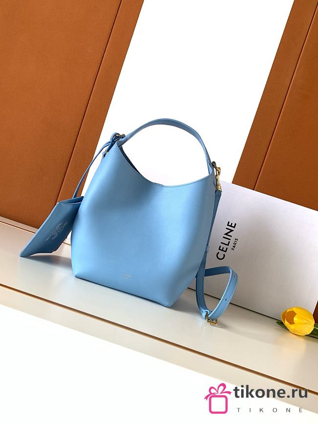 Celine Small Hobo In Supple Smooth Calfskin Sky Blue - 31x18x6cm - 1