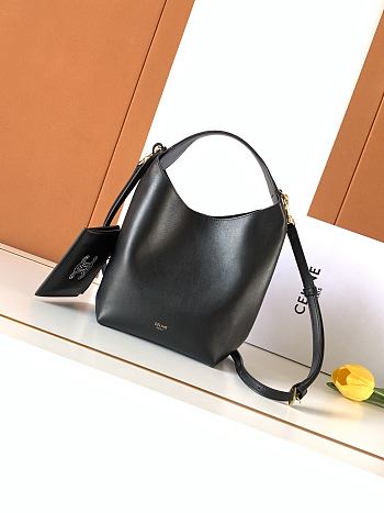 Celine Small Hobo In Supple Smooth Calfskin Black - 31x18x6cm