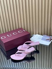 Gucci Vittoria Thong In Light Pink Leather 55mm - 5