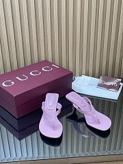 Gucci Vittoria Thong In Light Pink Leather 55mm - 4