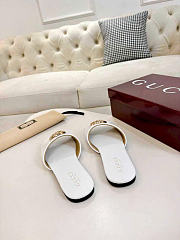 Gucci Slide Sandal with Double G White Leather - 2