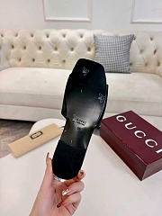 Gucci Slide Sandal with Double G Black Leather - 4