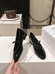 Celine City Ballerina In Glossy Calfskin Black  - 2