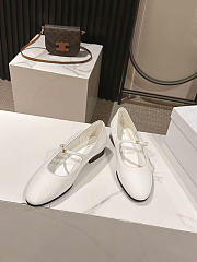 Celine City Ballerina In Glossy Calfskin White - 5