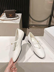 Celine City Ballerina In Glossy Calfskin White - 2