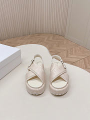 Dior D-Lane Platform Sandal White Padded Lambskin 4cm - 1