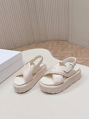Dior D-Lane Platform Sandal White Padded Lambskin 4cm - 6