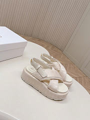 Dior D-Lane Platform Sandal White Padded Lambskin 4cm - 5