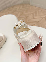 Dior D-Lane Platform Sandal White Padded Lambskin 4cm - 3