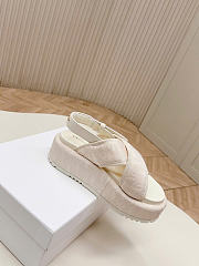 Dior D-Lane Platform Sandal White Padded Lambskin 4cm - 2