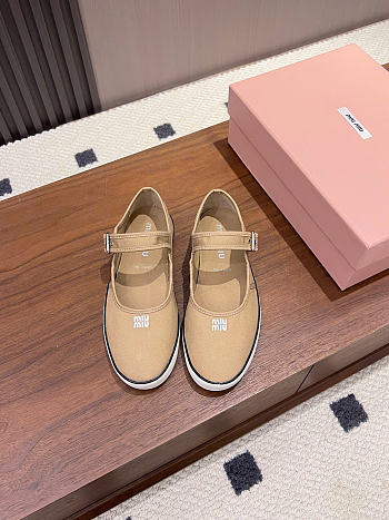 Miumiu Drill Ballerinas Malt Beige 5F369E