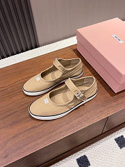 Miumiu Drill Ballerinas Malt Beige 5F369E - 4