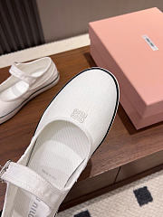 Miumiu Drill Ballerinas Malt White 5F369E - 5