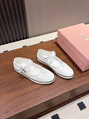 Miumiu Drill Ballerinas Malt White 5F369E - 4