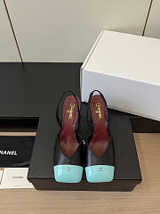 Chanel Slingbacks Lambskin & Patent Calfskin Black & Green 90mm - 2
