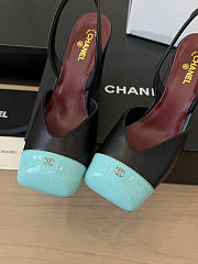 Chanel Slingbacks Lambskin & Patent Calfskin Black & Green 90mm - 3
