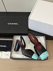 Chanel Slingbacks Lambskin & Patent Calfskin Black & Green 90mm - 6
