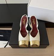 Chanel Slingbacks Lambskin & Crackled Laminated Calfskin Ivory & Gold 90mm - 1