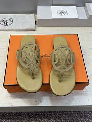 Hermes Mage Sandal Suede Beige  - 1