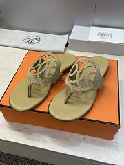 Hermes Mage Sandal Suede Beige  - 3
