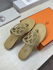 Hermes Mage Sandal Suede Beige  - 2