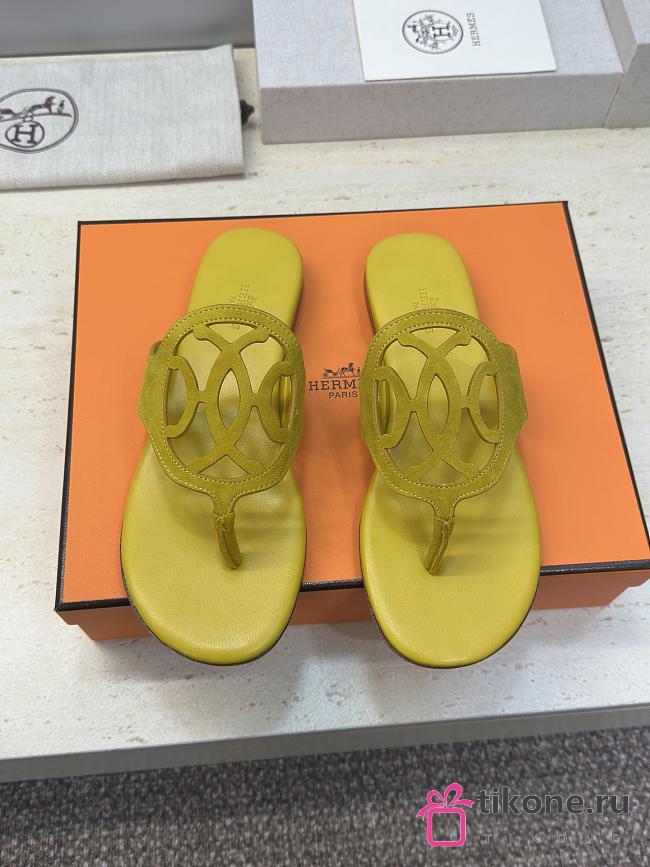 Hermes Mage Sandal Suede Yellow - 1