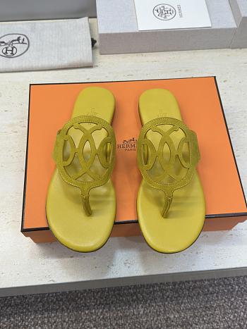 Hermes Mage Sandal Suede Yellow