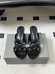 Balenciaga City Sandal in Black Arena Lambskin 70mm - 1