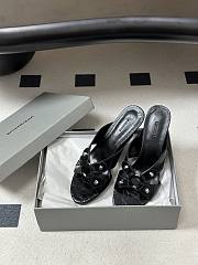 Balenciaga City Sandal in Black Arena Lambskin 70mm - 6